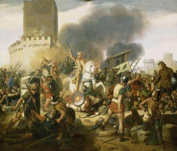 The failed Viking siege of Paris in 885-6 AD. 