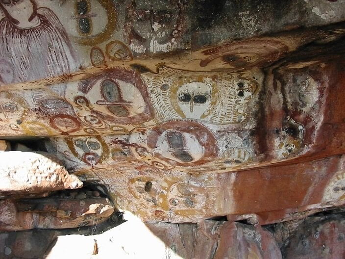 A 5000 Year Old Aboriginal Cave Painting of The “Wandjina.” Known As ‘The Sky Beings’