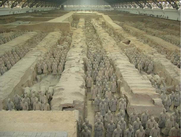 Terracotta Warriors and Horses, is a collection of sculptures depicting the armies of Qin Shi Huang, the first Emperor of China. Xi'an, China. (Aneta Ribarska/CC BY SA 3.0)