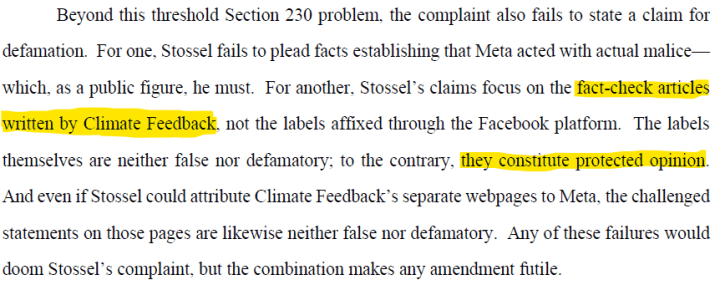 Facebook Quietly Admits In Court Filing That ‘Fact Checks’ Are Actually Just Opinion