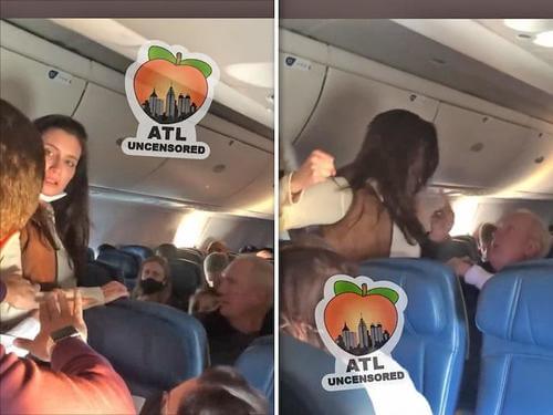 "Sit Down Karen!" Woman On Delta Flight Filmed Punching Elderly Man For Briefly Removing Mask