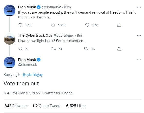 Elon Musk Tells 71 Million Twitter Followers To 'Vote Them Out', Stands With Canadian 'Freedom Convoy' Truckers