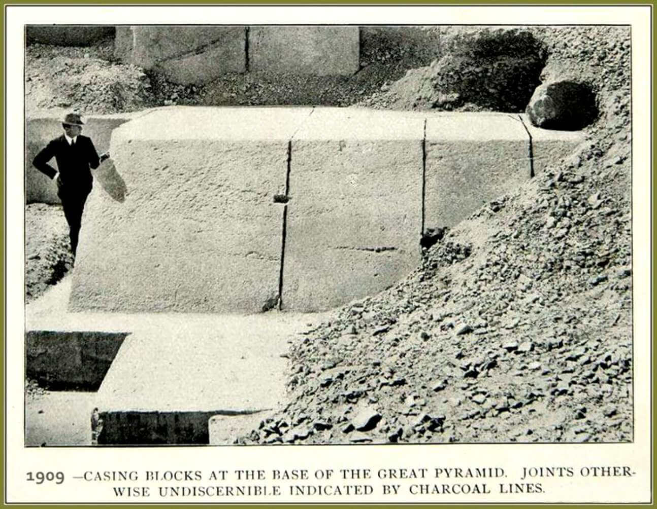 Photo of the massive white stone blocks that covered the Great Pyramid © Hugh Newman