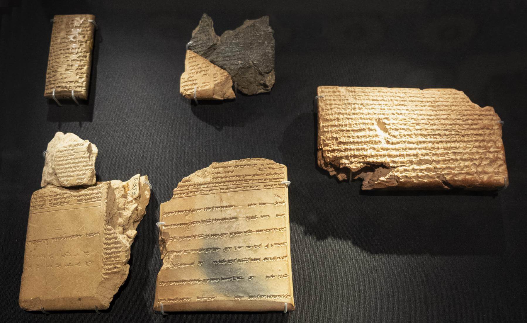 Ancient Assyrian clay tablets from king Ashurbanipal royal library at the archaeological exposition in British Museum in London. ©Image Credit: Bernard Bialorucki | Dreamstime (ID 175741942)