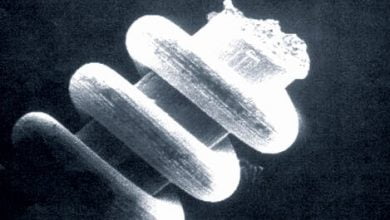 Highly magnified image of tungsten Nano Spiral found in Russia ©CosmoTV