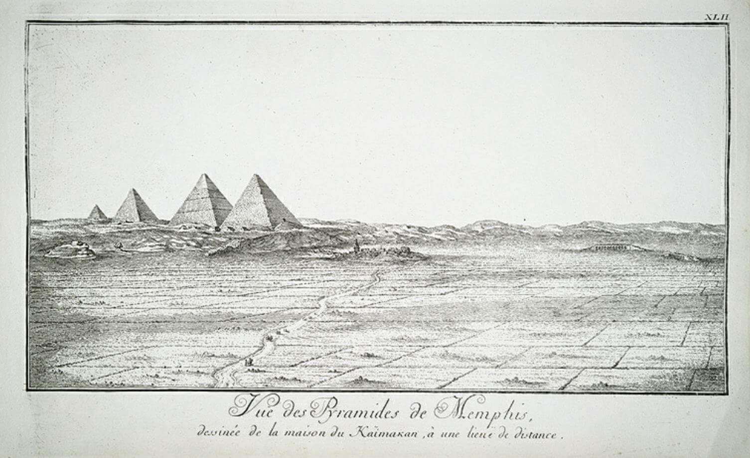 Norden’s sketch from the 1700s showing 4 pyramids at Giza.