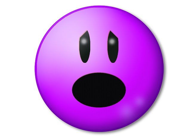 Large Purple Shocked Emoji Face