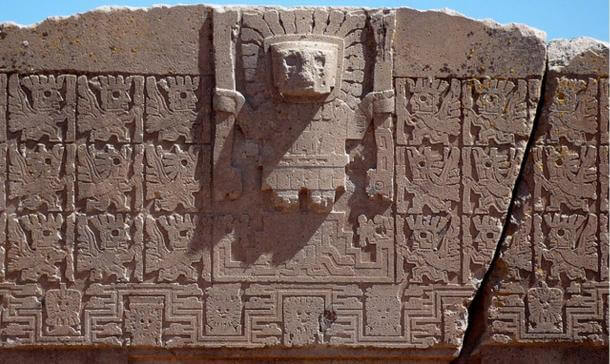 Gateway of the Sun, Tiahuanaco. This topmost relief is on a single block of Andesite stone weighing 10 tons. Photo Credit: Twiga269/Flickr