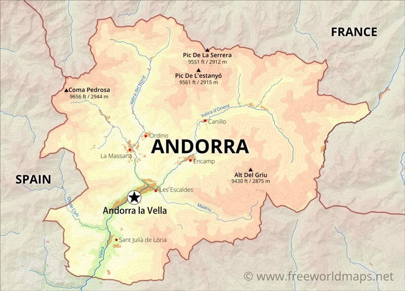 Andorra is a tiny, independent principality situated between France and Spain in the Pyrenees mountains.