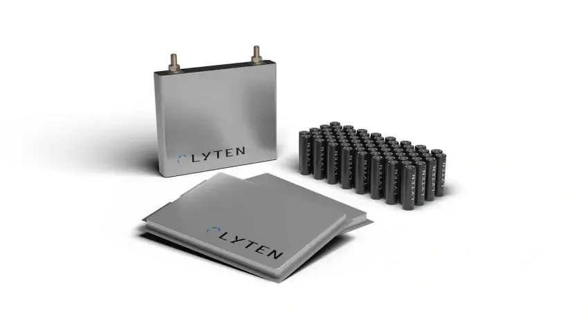 Lyten are one of the few manufactures of lithium-sulphur batteries (pouch cell on left). Credit: Lyten