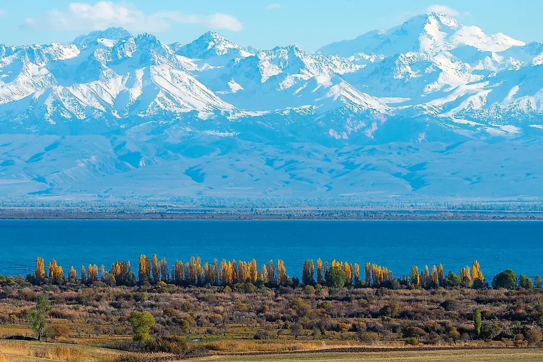 Issyk-Kul Lake in Kyrgyzstan on an autumn sunny day. Image Credit: Thiago B. Trevisan/Shutterstock.com