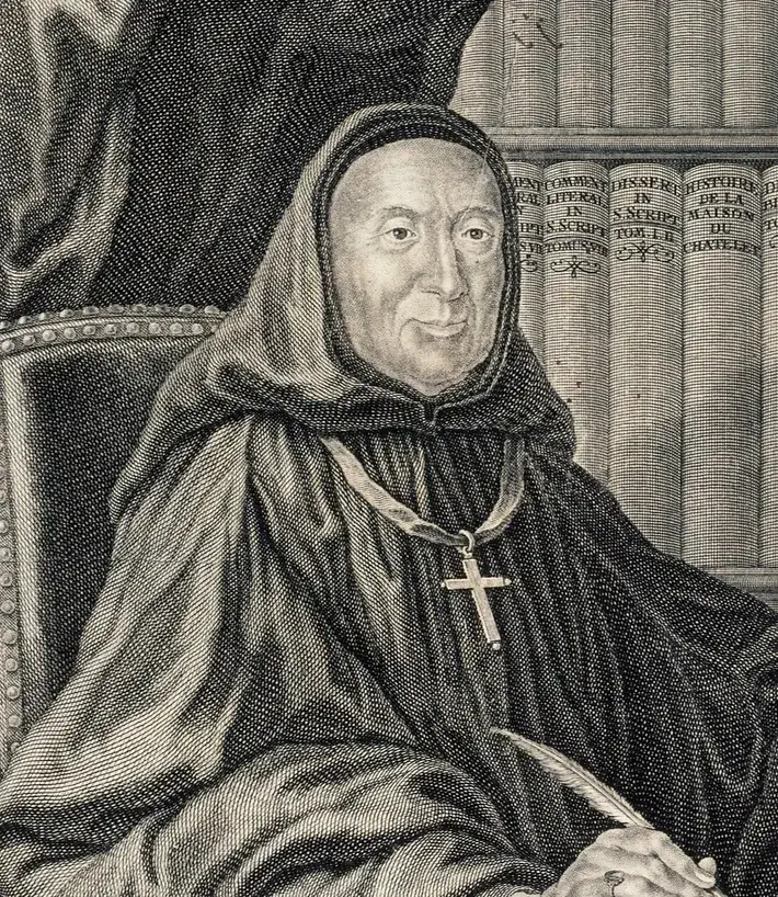 A.A. Calmet (detail), in an 18th century French engraving. 