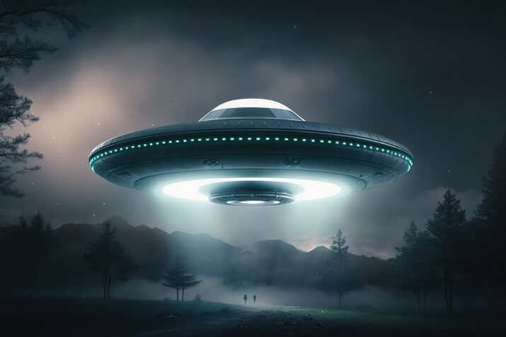 A Huge UFO in the sky.