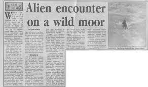 Newspaper clipping of Ilkley Moor incident