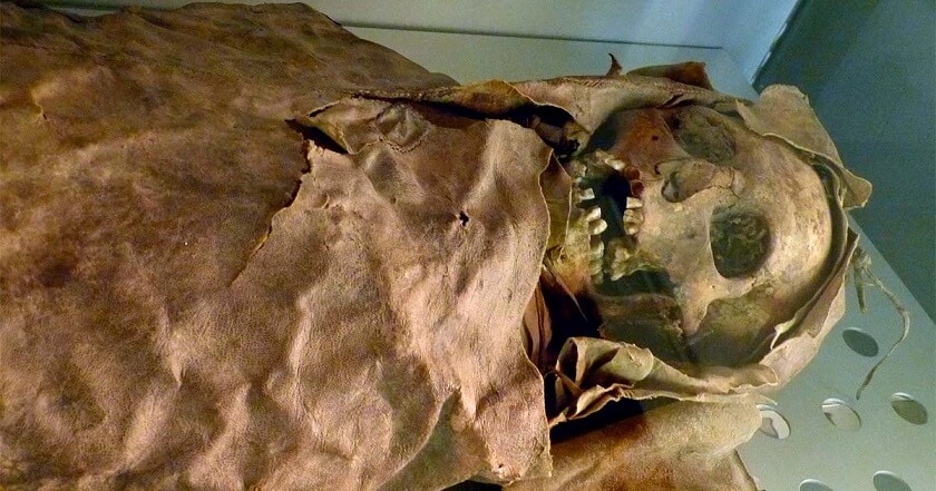 One of the two Guanche mummies of Necochea at the Museum of Nature and Man of Santa Cruz de Tenerife.