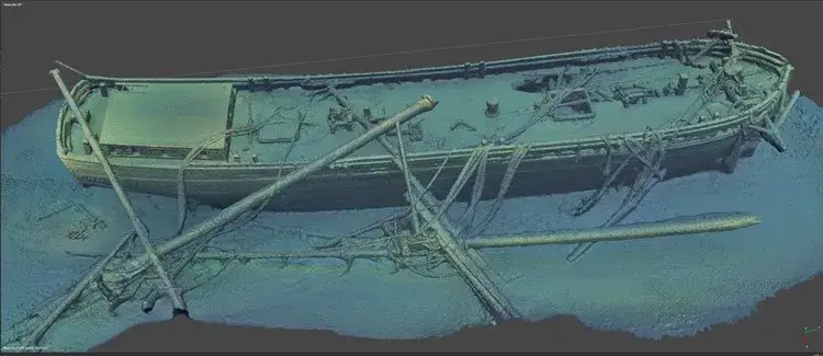 A sample of the 3D photogrammetry model created of the wreck Tamara Thomsen and Zach Whitrock / State Historical Society of Wisconsin