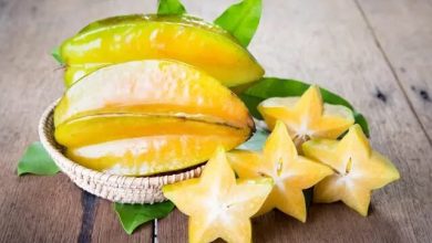 Star fruit on wood background, starfruit on wood background