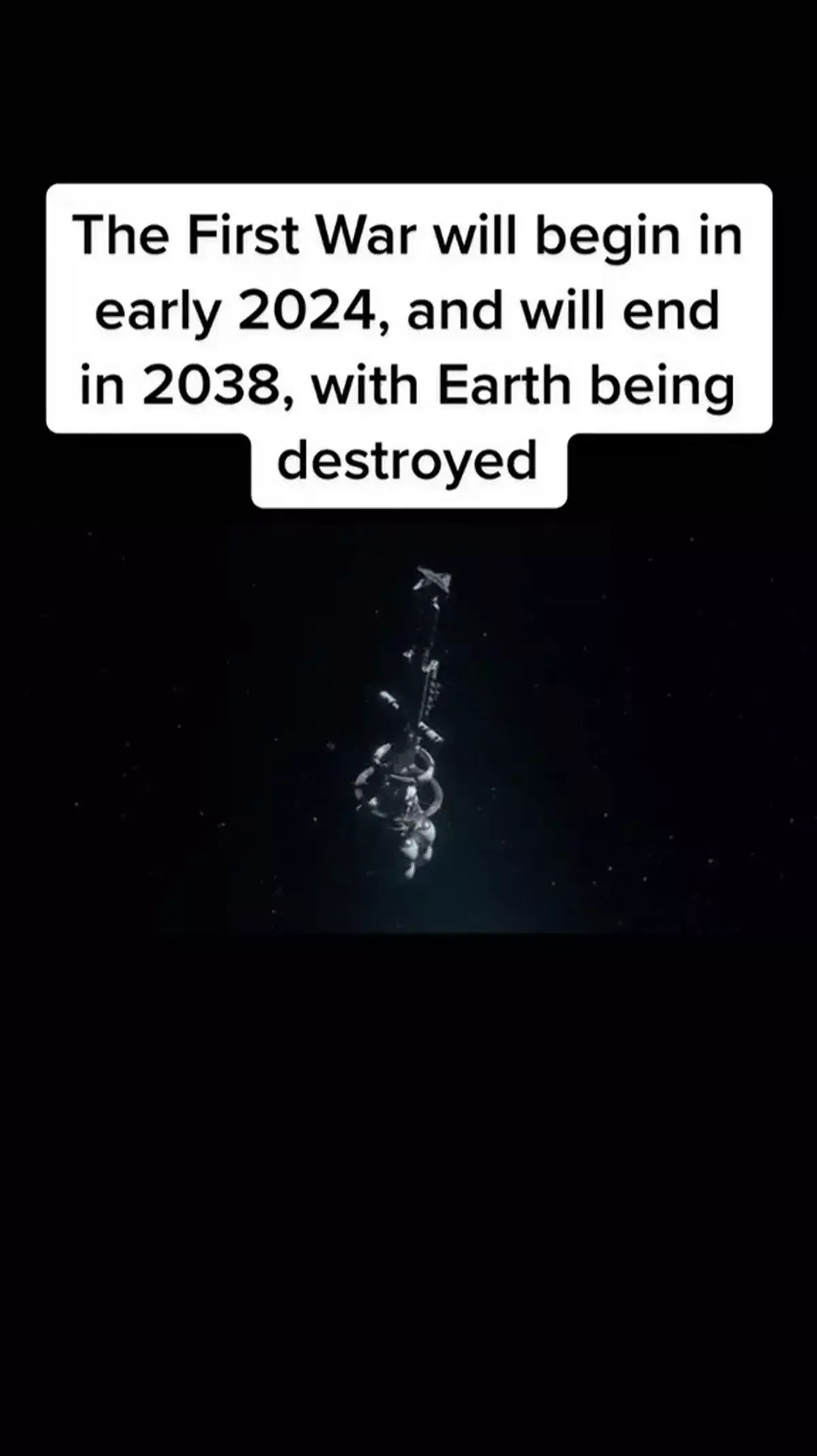 The alleged 'time traveller from 2858' claims to know how the world will end (Image: Dark Nesstime Traveller / Tiktok)