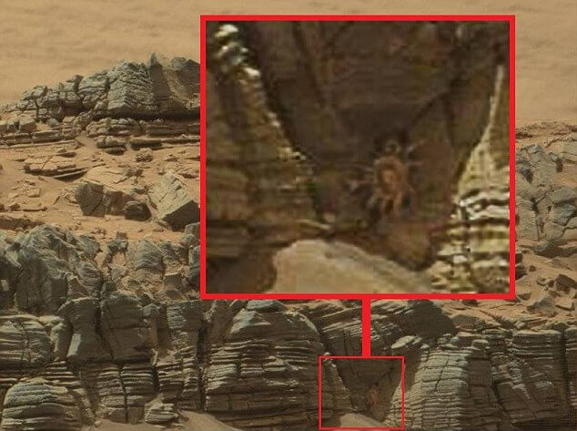 Earlier this month, alien hunters say they spotted a mysterious 'facehugger crab' on Mars hiding in a cave