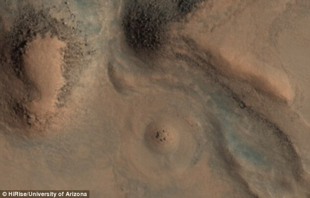 A stone circle that has been compared to Stonehenge has been spotted in images sent back by a spacecraft orbiting the red planet. Dubbed 'Marshenge', alien hunters have seized on the images but experts say it could be created by natural processes which cause rocks to be 'sorted' in freeze and thaw cycles of permafrost