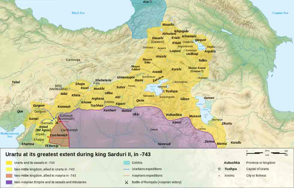 Urartu at its greatest extent (© Sémhur / CC-BY-SA-4.0)