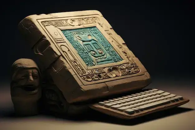 Ancient computing device with intricate bronze gears, mimicking early astronomical calculations.