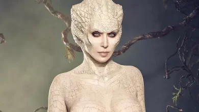 Kim Kardashian I'm A Reptilian ... Albino Alligator Costume