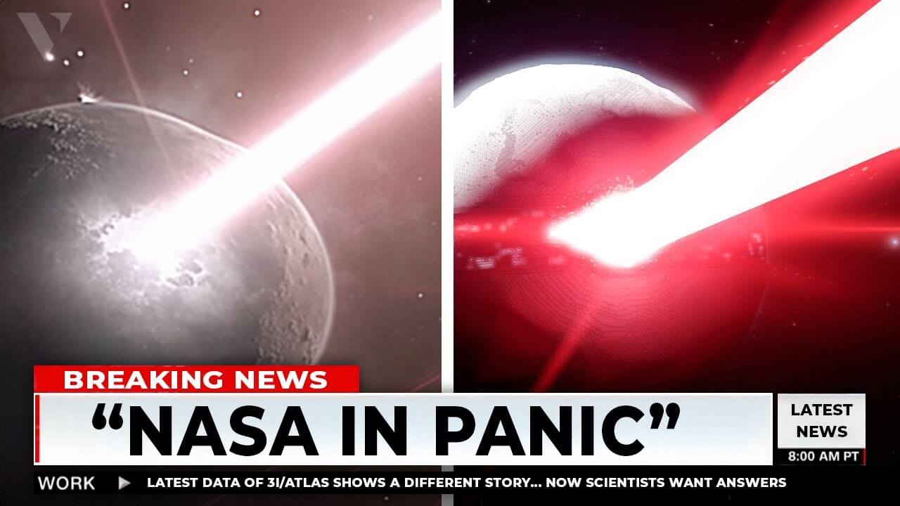 Mysterious interstellar object 3I/ATLAS fires a powerful beam of light toward Mars, raising fears about its true origin and purpose.