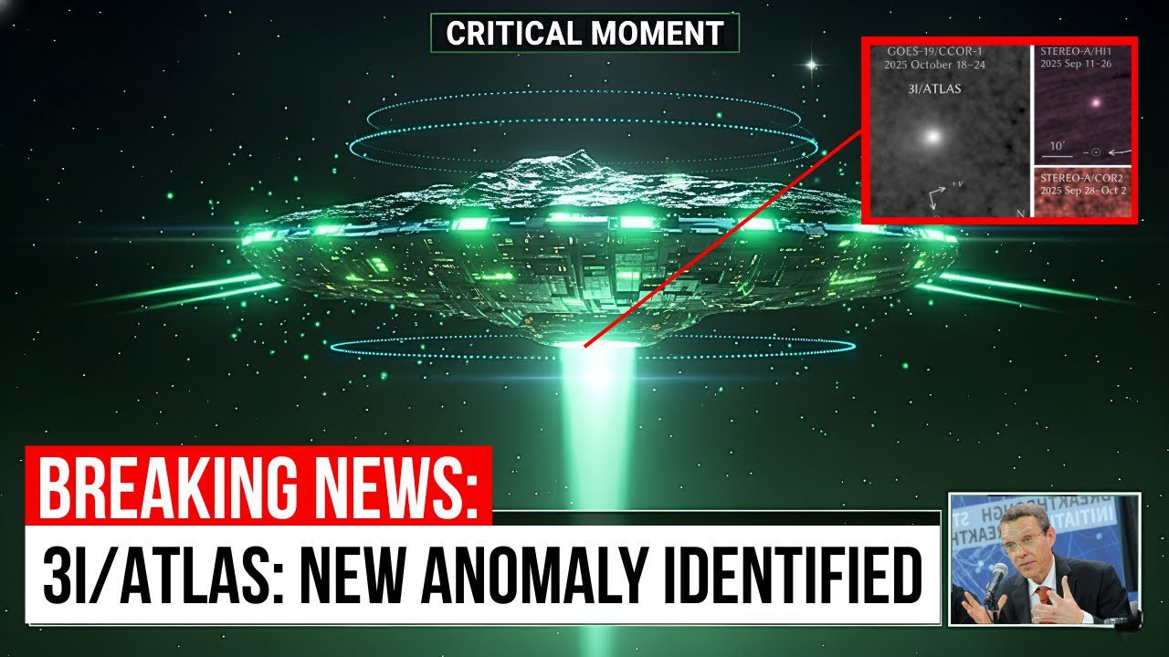 3I/ATLAS glowing bright blue near the Sun during perihelion