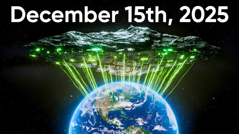 Interstellar object 3I/ATLAS descending toward Earth with glowing alien structures and atmospheric shockwaves on December 15th