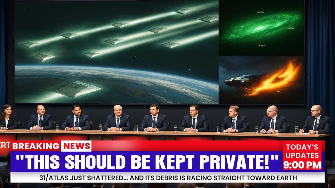 NASA image showing debris from interstellar object 3I ATLAS after explosive breakup heading toward Earth