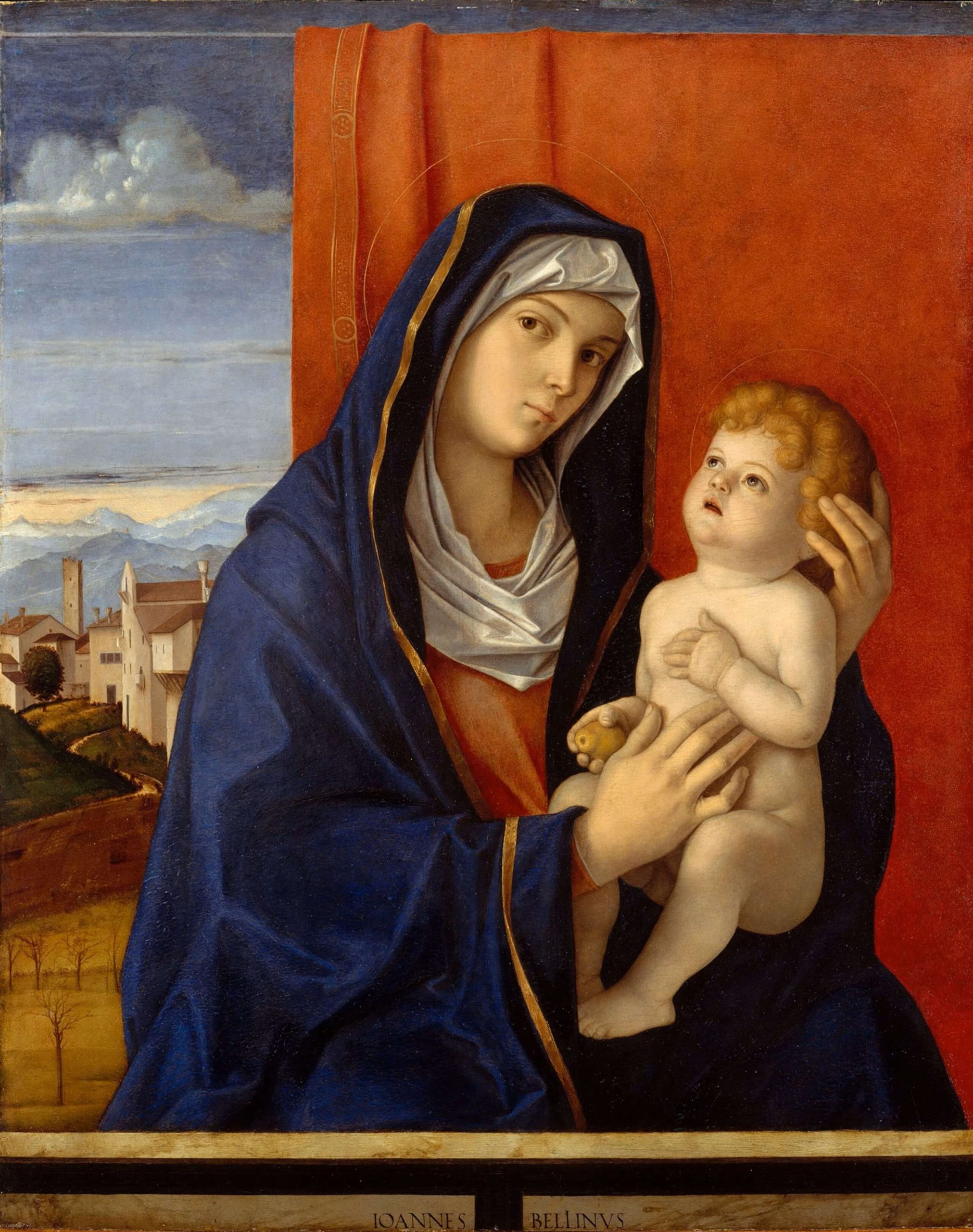 Madonna and Child, c.1485 (oil on wood) by Giovanni Bellini, currently at the Metropolitan Museum of Art in New York.