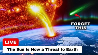 Solar flare from the Sun posing a potential threat to Earth