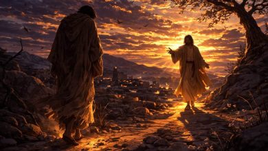 Jesus Christ in a divine biblical atmosphere.