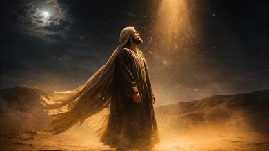 King Solomon walking under moonlight.