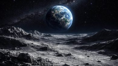 Earth as seen from the Moon.