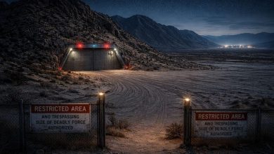 Area 51 restricted military zone sign.