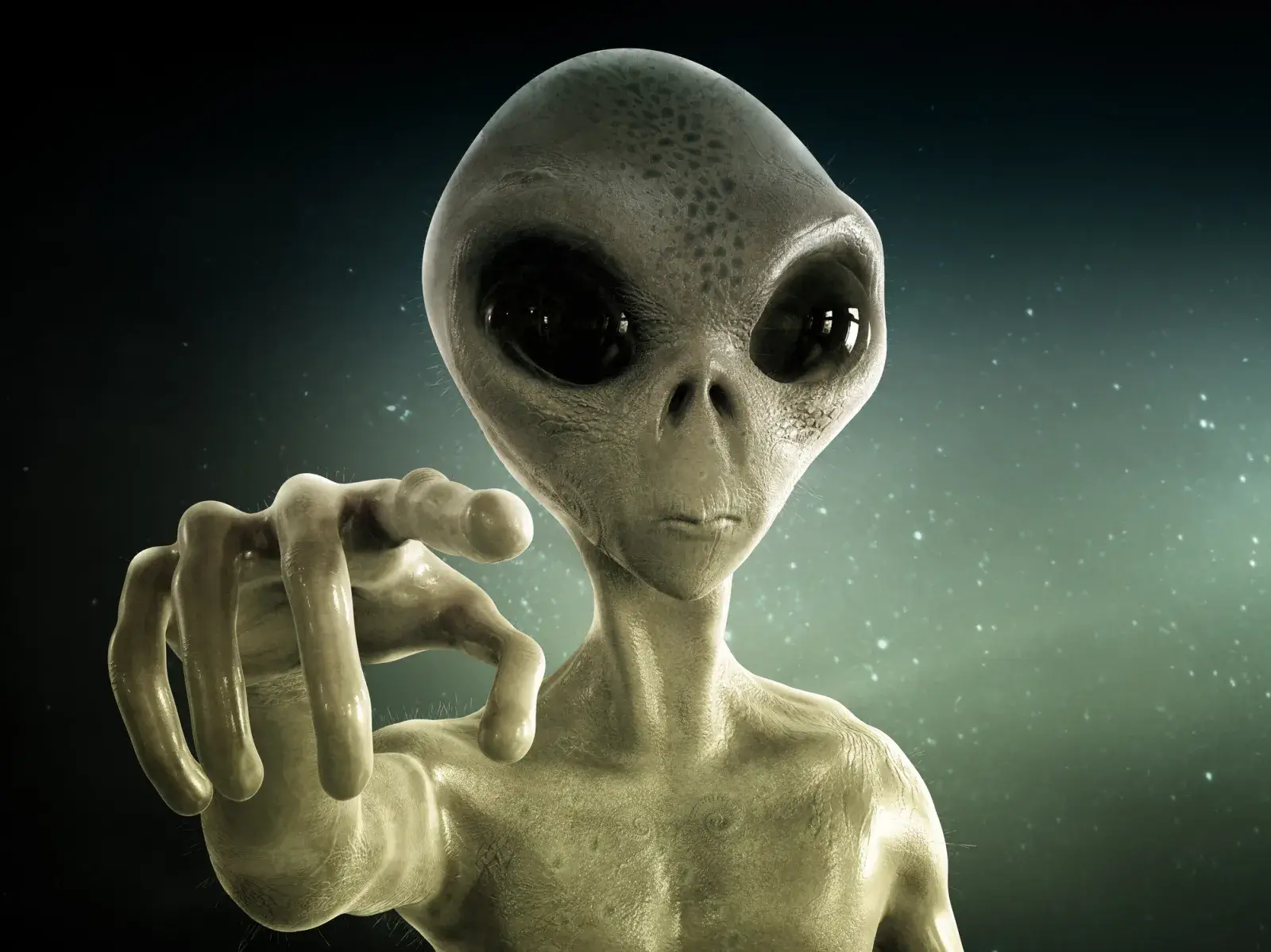 Alien artistic impression of first contact with extraterrestrial lifeforms