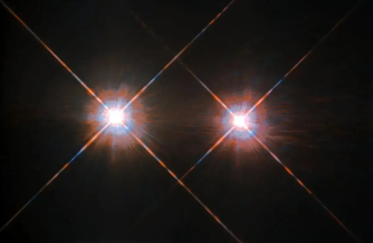 Hubble Space Telescope view of Alpha Centauri A and Alpha Centauri B stars.