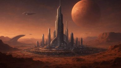 Artist’s impression of life on a planet in the Alpha Centauri system.
