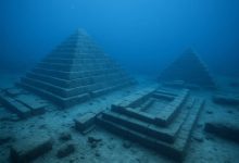Ancient submerged city representing a lost civilization beneath the oceans.