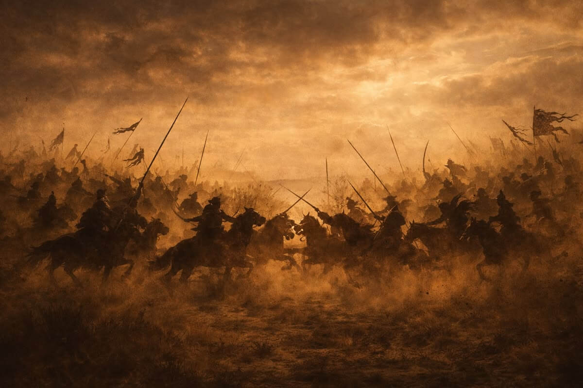 Napoleon battlefield ground war in action with troops fighting