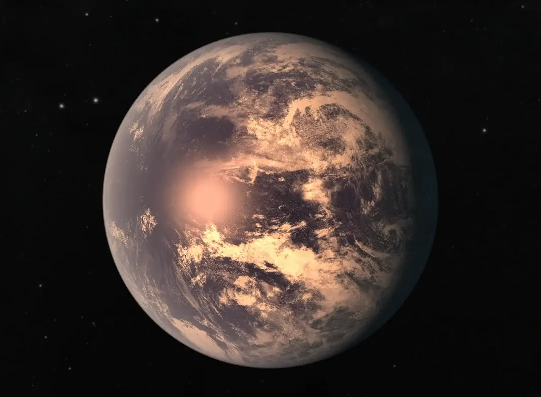 Artist’s impression of the exoplanet TRAPPIST-1e with a possible ocean.