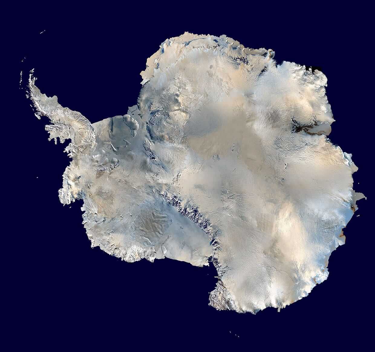 Satellite image of Antarctica.