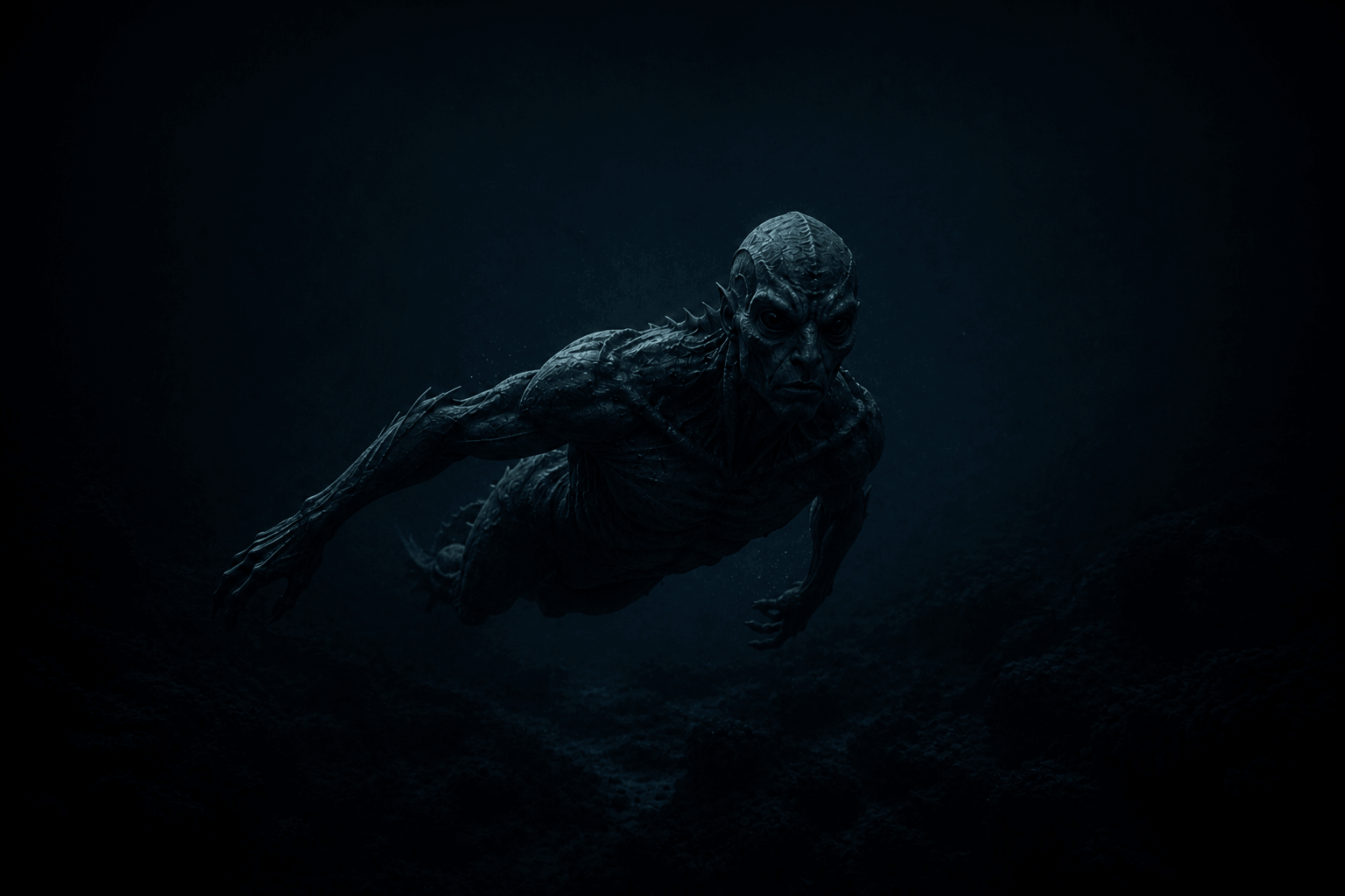 Artist’s depiction of the Ningen humanoid creature.