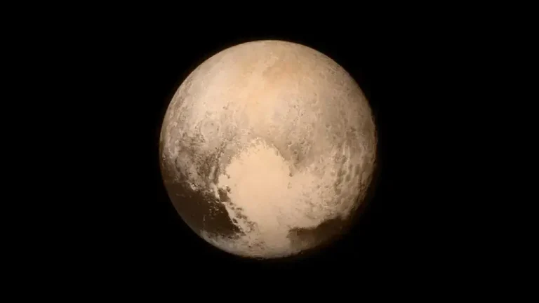 The dwarf planet Pluto in space.