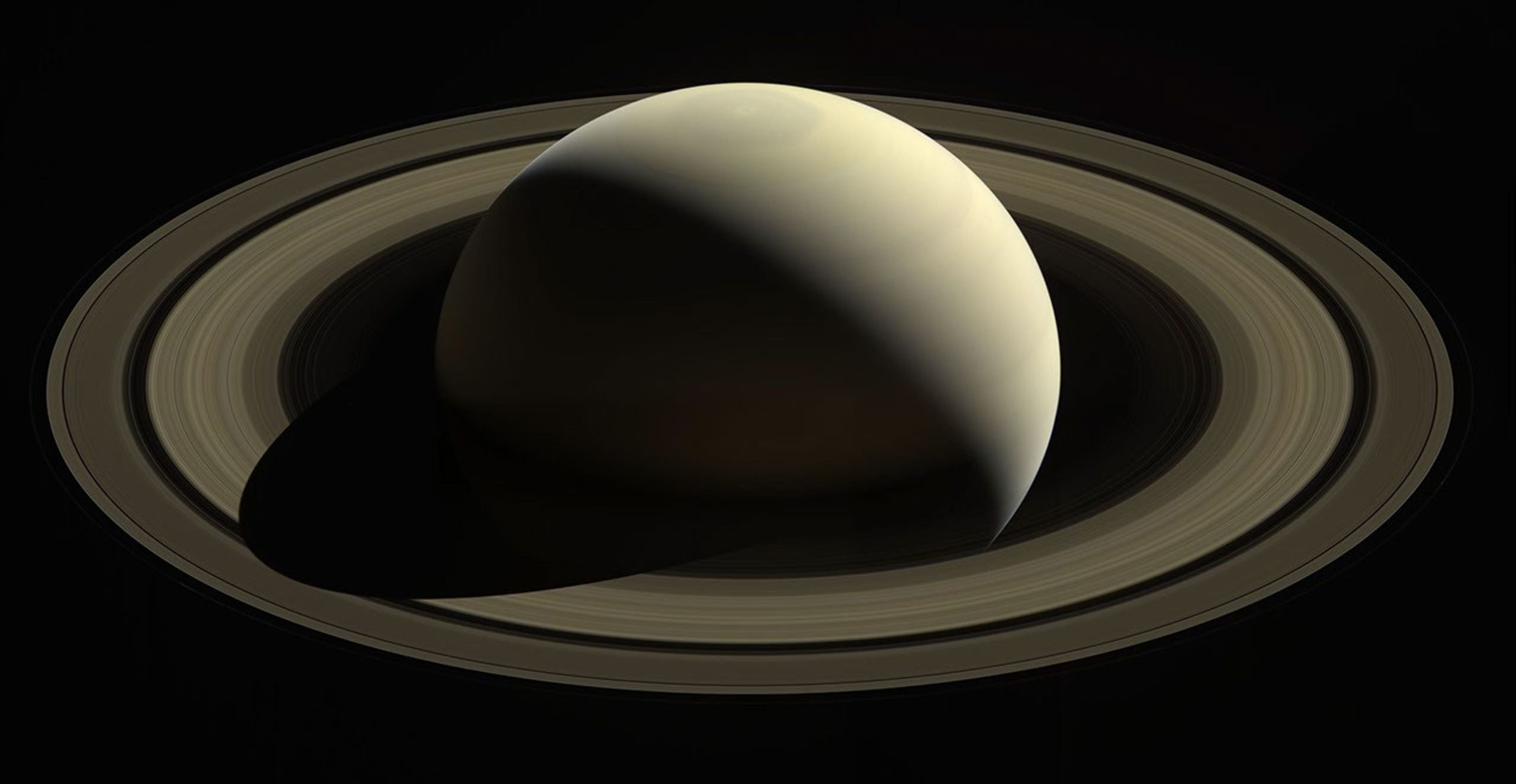 Planet Saturn with its iconic ring system