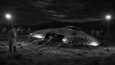 UFO crash site in a remote desert