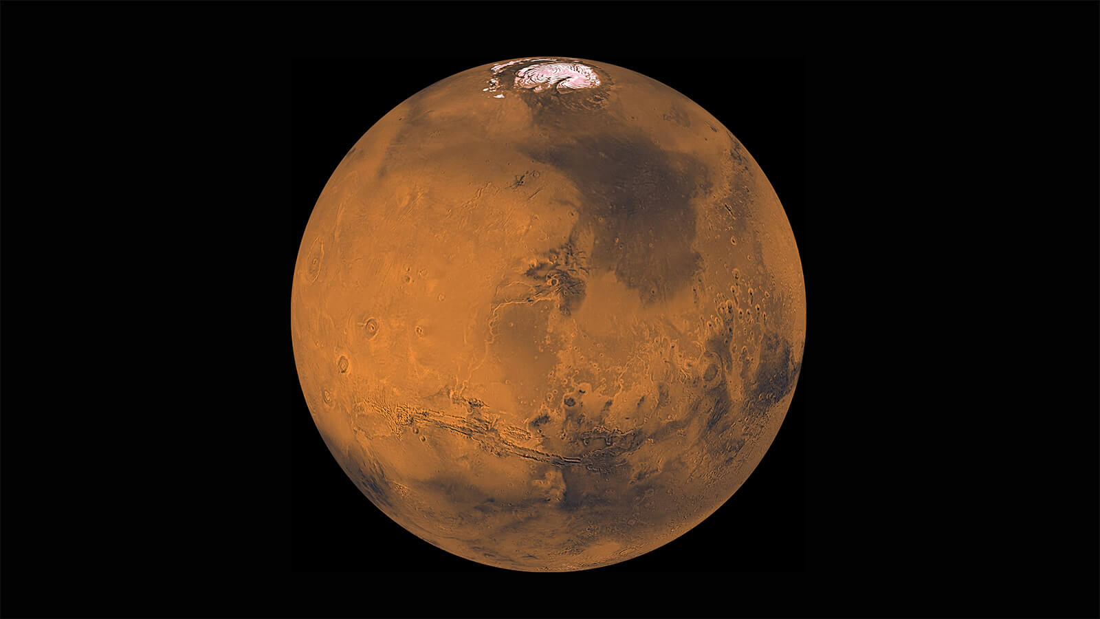 Planet Mars viewed from space